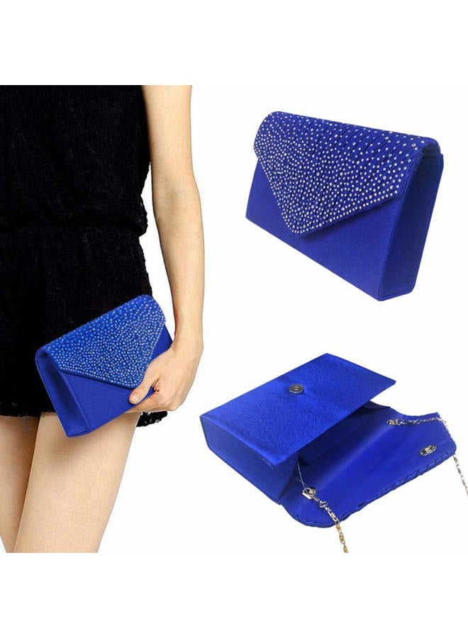 Groupcow Ladies Evening Handbags Bridal Wedding Bag Handbag (Royal Blue) - Image 2