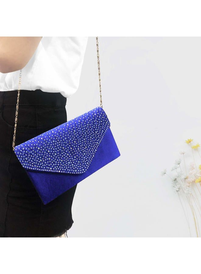 Groupcow Ladies Evening Handbags Bridal Wedding Bag Handbag (Royal Blue) - Image 3