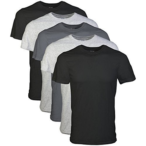 Gildan Mens Crew TShirts Multipack Style G1100 BlackSport GreyCharcoal 5Pack XLarge - Image 1