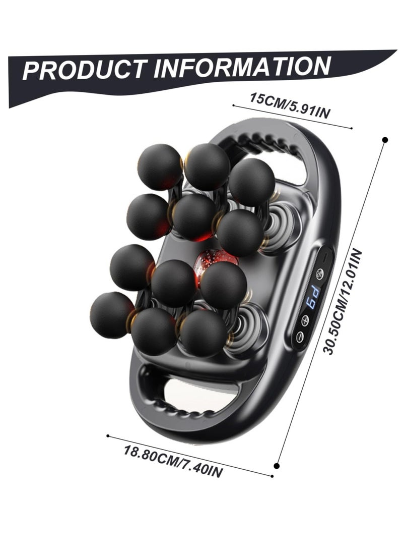 Vparty 12 Head Massage Gun Tissue, Percussion Massage Gun, 12-Head Cordless Handheld Muscle with Heat, 9 Levels Rechargeable Thigh Massager Body Muscle Pain Relief  - Image 4