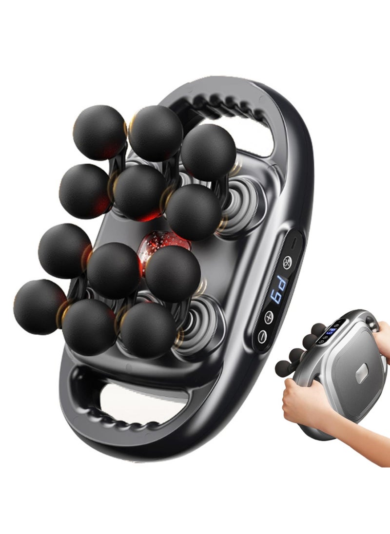 Vparty 12 Head Massage Gun Tissue, Percussion Massage Gun, 12-Head Cordless Handheld Muscle with Heat, 9 Levels Rechargeable Thigh Massager Body Muscle Pain Relief  - Image 1