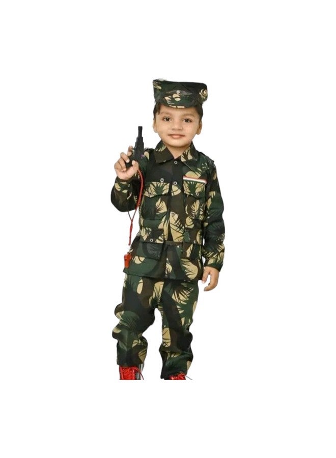 UPTREND VESTURE Kids Indian Army Soldier Costume for Boys & Girls, Police Costume (2-3 YEARS, ARMY)  - Image 1