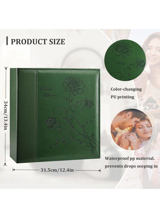 Artmag Photo Album 4x6 1000 Photos, Large Capacity Wedding Family Leather Cover Picture Albums Holds Horizontal and Vertical 4x6 Photos with Black Pages(Dark Green) - Image 2