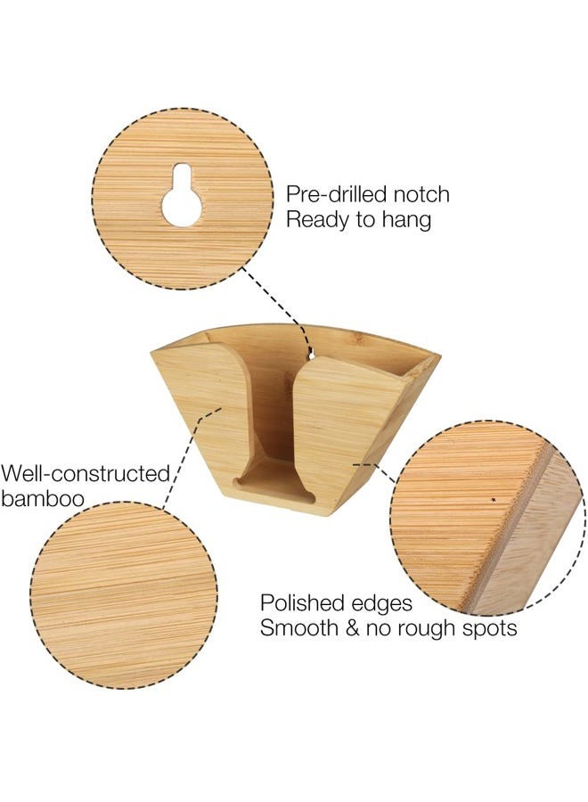 Unibene Bamboo Coffee Filter Holder, Coffee Paper Storage Container Dispenser Rack Shelf for Aeropress, Chemex, Hario V60 and Melitta Cone Filters - Image 4