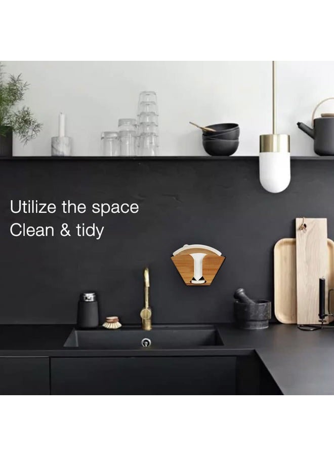 Unibene Bamboo Coffee Filter Holder, Coffee Paper Storage Container Dispenser Rack Shelf for Aeropress, Chemex, Hario V60 and Melitta Cone Filters - Image 5