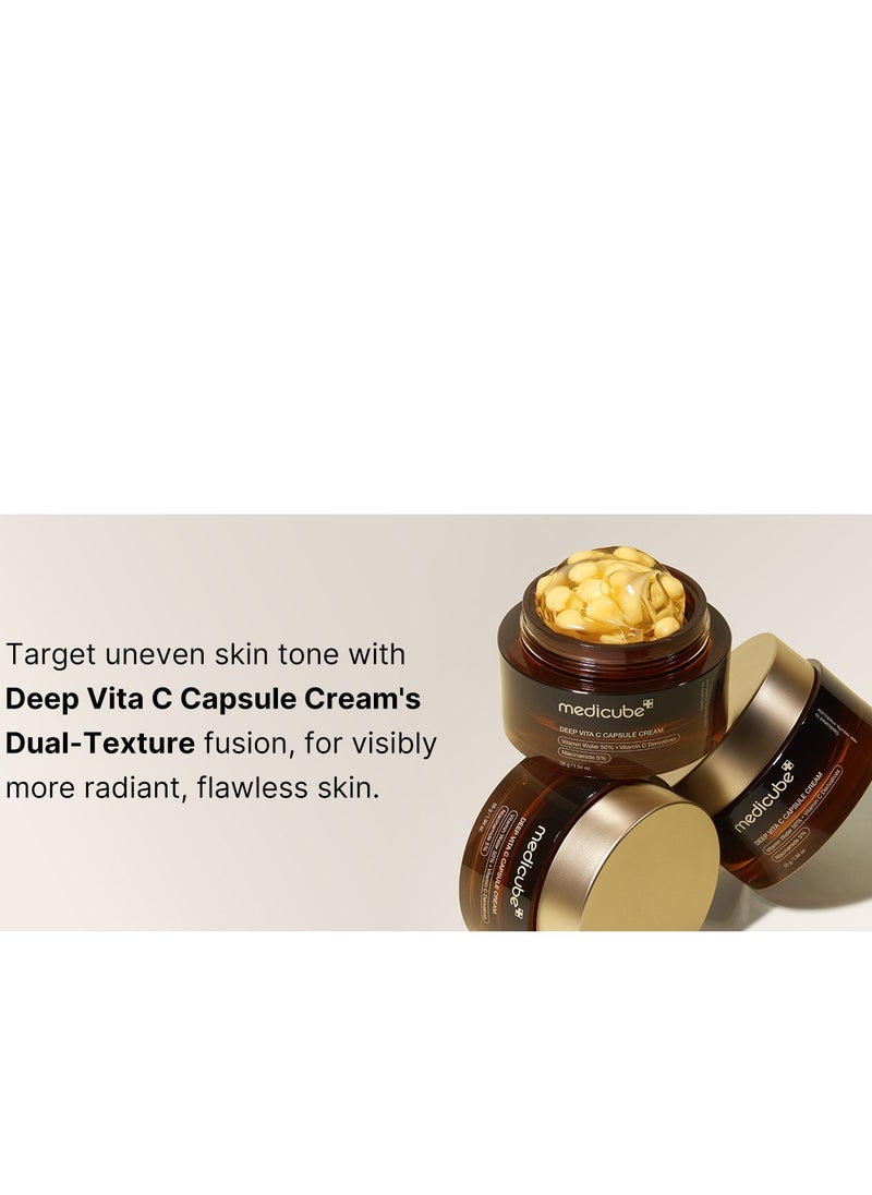 Medicube - Medicube Deep Vitamin C Golden Capsule Face Moisturizer - Liposome Capsules For Wrinkles, Skin Radiance - Transparent Gel for Glow Hydration - Korean Skin Care 1.94 oz - Image 1