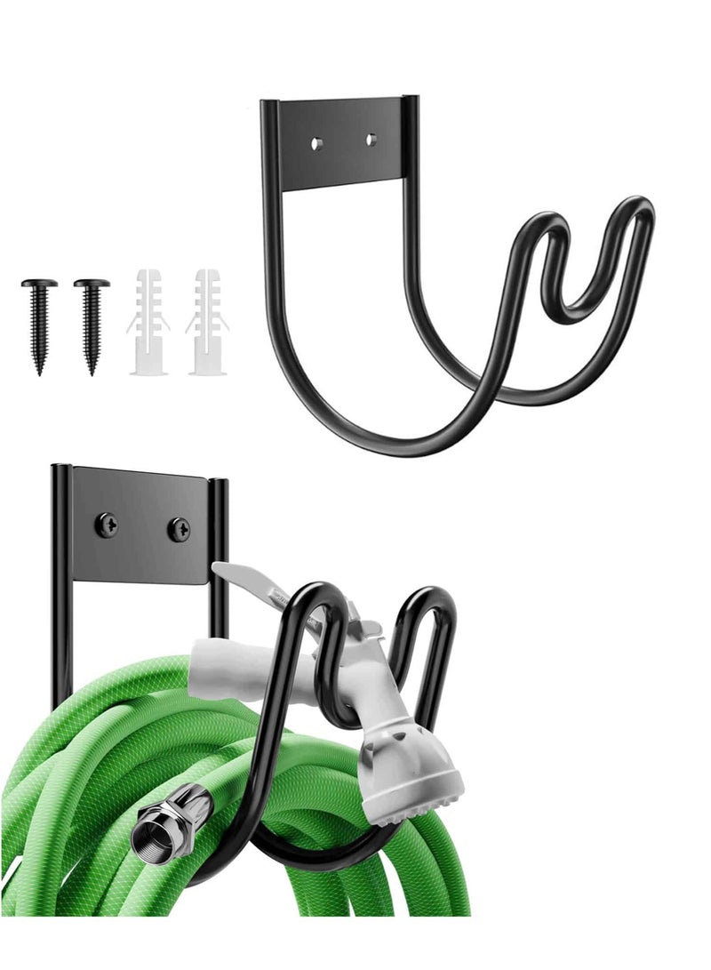 Aideli Metal Garden Hose Holder, Heavy Duty Wall Mounted Hose Hanger for Outdoor Yard, Durable Hose Hook for Water Hose, Extension Cord & Car Washing (1 Pack) - Image 1