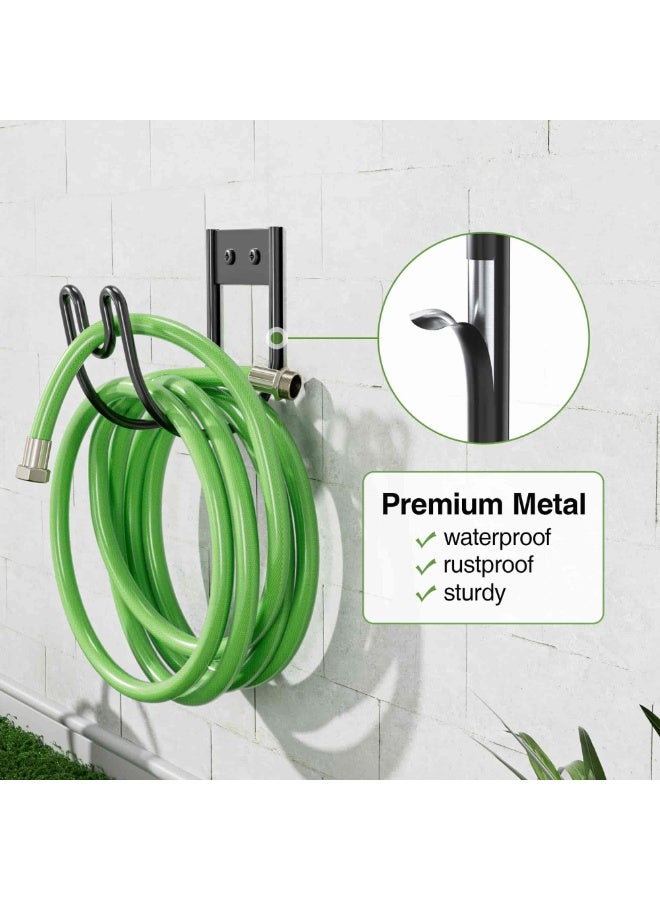 Aideli Metal Garden Hose Holder, Heavy Duty Wall Mounted Hose Hanger for Outdoor Yard, Durable Hose Hook for Water Hose, Extension Cord & Car Washing (1 Pack) - Image 4