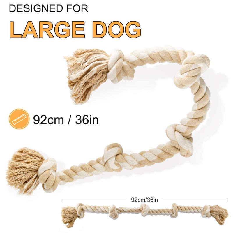 Fida Dog Rope Toys for Large/Medium Aggressive Chewers, Tough Cotton Chew Toy, 3 Feet 5 Knots Indestructible, Tug of War Dog Pull Rope Teeth Cleaning - Image 5