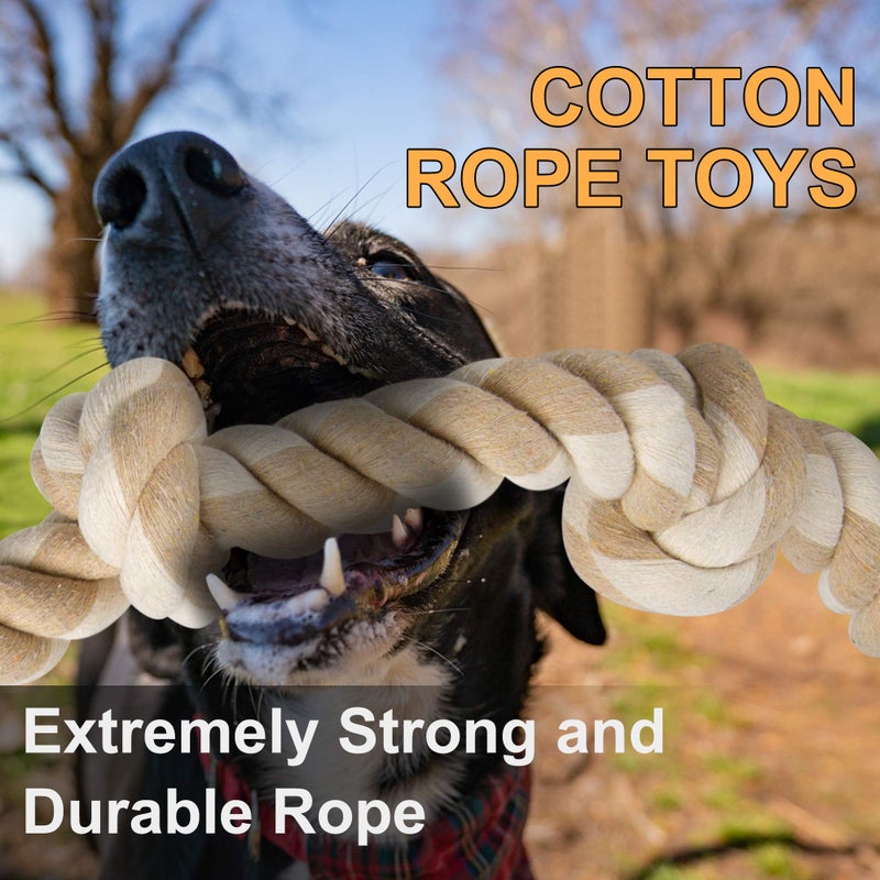 Fida Dog Rope Toys for Large/Medium Aggressive Chewers, Tough Cotton Chew Toy, 3 Feet 5 Knots Indestructible, Tug of War Dog Pull Rope Teeth Cleaning - Image 2
