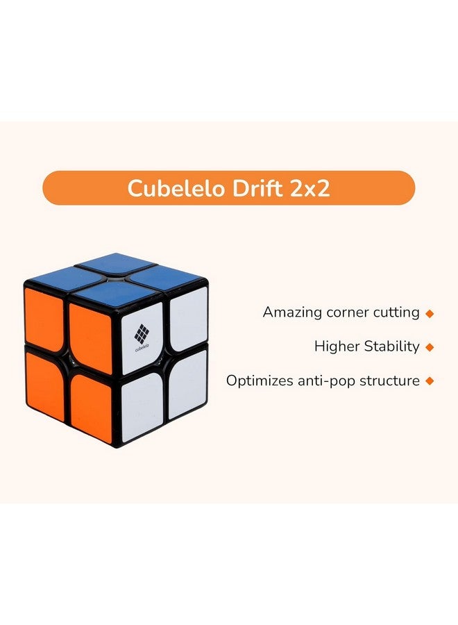 Cubelelo Cubelelo Drift 2x2 Black with Stand | High-Performance Speed Cube | Smooth & Durable Design | Ideal for Beginners & Pros for Kids & Adults - Image 2
