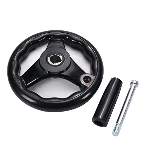 Othmro 3 Spoke Hand Wheel with Revolving Handle Black Round Three Handwheel 16x160mm for Lathe Milling Machine - Image 2