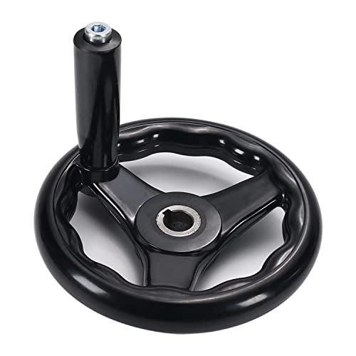 Othmro 3 Spoke Hand Wheel with Revolving Handle Black Round Three Handwheel 16x160mm for Lathe Milling Machine - Image 5