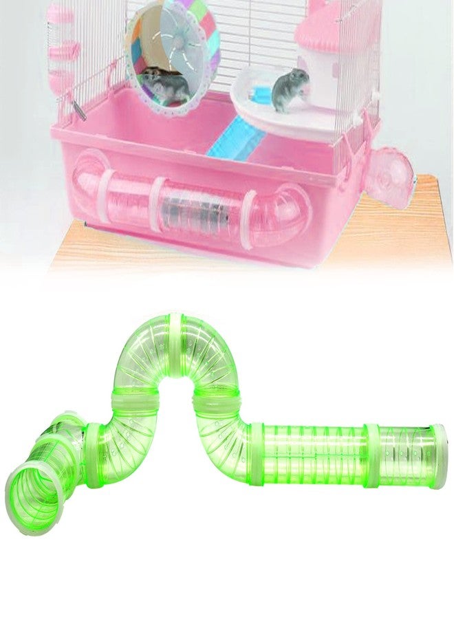 LODCZIOE 8 Pack Transparent Curved Pipe Pet Cage Tunnel Set - DIY Creative Connection Tunnel External Sports Tube for Mouse, Hamster, Rat and Other Small Animals - Image 2
