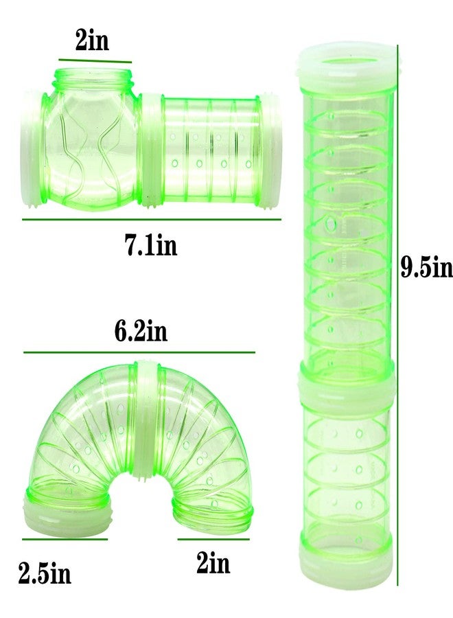 LODCZIOE 8 Pack Transparent Curved Pipe Pet Cage Tunnel Set - DIY Creative Connection Tunnel External Sports Tube for Mouse, Hamster, Rat and Other Small Animals - Image 4