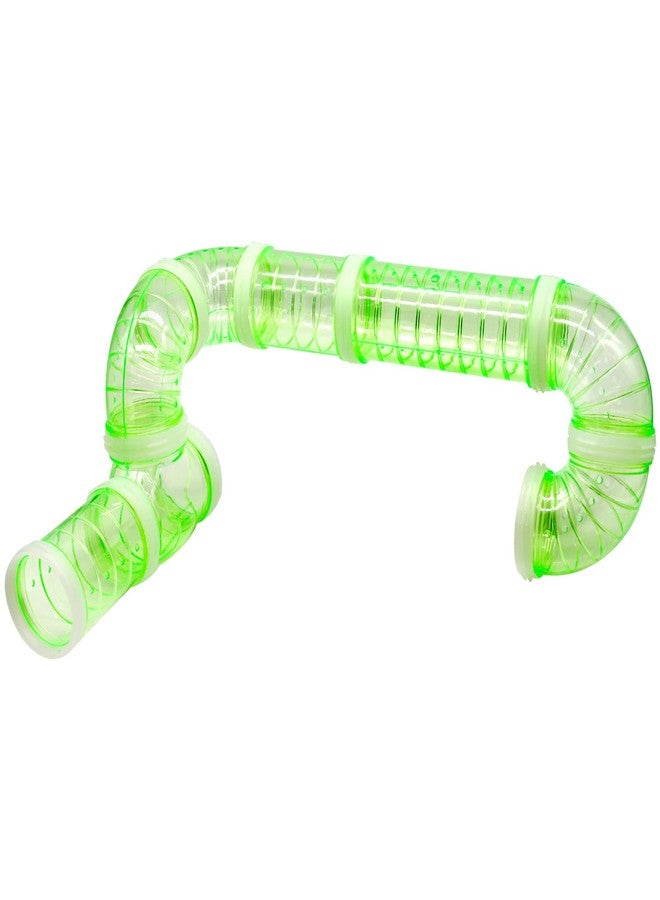 LODCZIOE 8 Pack Transparent Curved Pipe Pet Cage Tunnel Set - DIY Creative Connection Tunnel External Sports Tube for Mouse, Hamster, Rat and Other Small Animals - Image 3