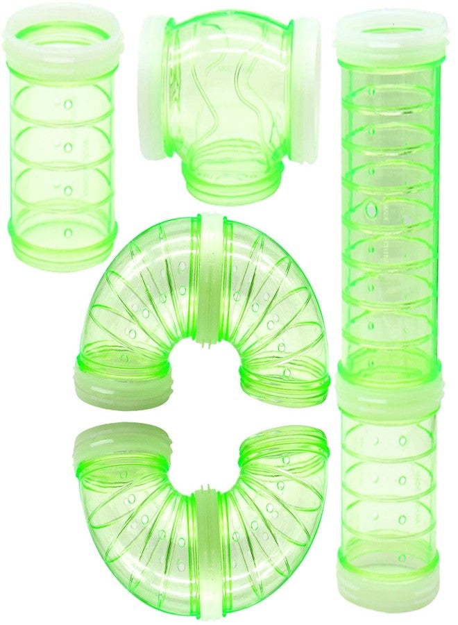 LODCZIOE 8 Pack Transparent Curved Pipe Pet Cage Tunnel Set - DIY Creative Connection Tunnel External Sports Tube for Mouse, Hamster, Rat and Other Small Animals - Image 1