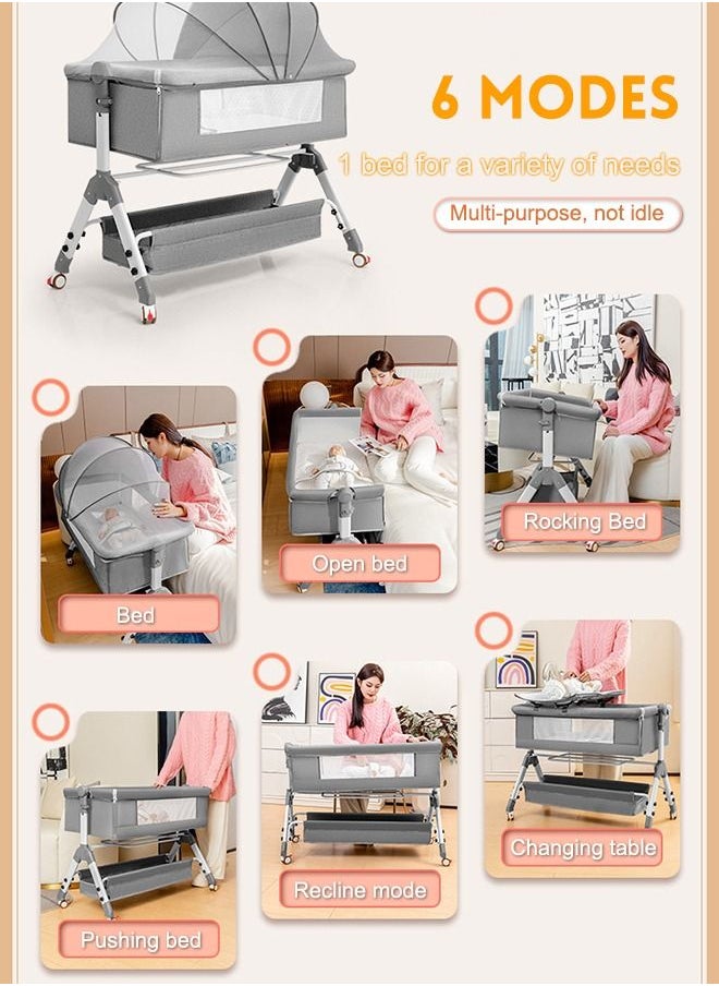 Baby Folding Crib Easy Folding Portable Bassinet for Toddlers