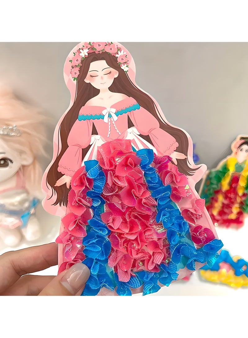 LIXADA 3-in-1 Princess Dress-Up Drawing Book with Watercolor Puzzle, Stickers, and DIY Paper Art Craft Kit - Ideal Birthday Gift for Youngsters, Princess Toys, Activity Book, Puncture Painting, Perfect for Winter, New Year, Ideal Gift for Girls Aged 3+ - Image 4