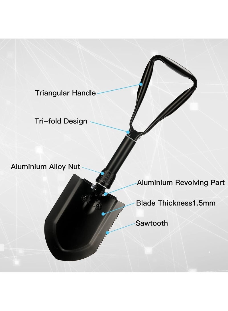 مخطوطات مجرفة بقاء قابلة للطي 23 بوصة، 50# أداة ترسيخ من الفولاذ عالي الكربون، مجرفة تخييم قابلة للطي، مجرفة مكافحة الحرائق، مجرفة محمولة للحديقة، الصيد، المشي لمسافات طويلة، صيد الأسماك، طوارئ السيارة (كبير) - Image 4