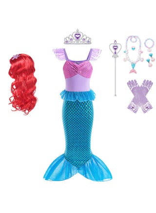 زي حورية البحر للفتيات الصغيرات، أزياء الأميرة حورية البحر آرييل مع الإكسسوارات، زي حورية البحر للتنكر في حفلات أعياد الميلاد التنكرية (120 سم) - pzsku/ZFB3A4B308A1F50530C00Z/45/1747818502/6ac50096-b97a-4a76-af34-1a5162b4ef32