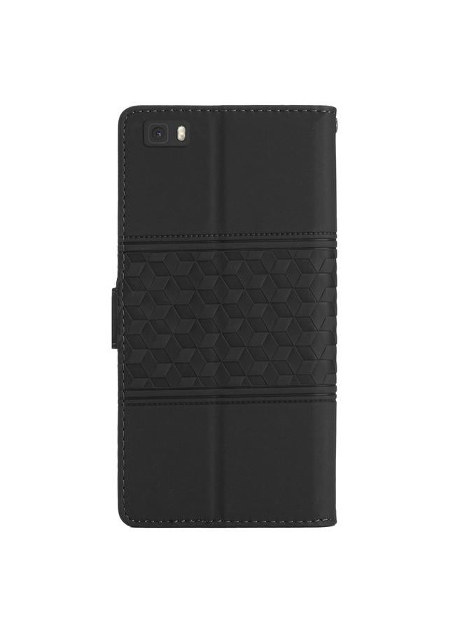 Case For Huawei P8 Lite Diamond Embossed Skin Feel Leather Phone Case with Lanyard