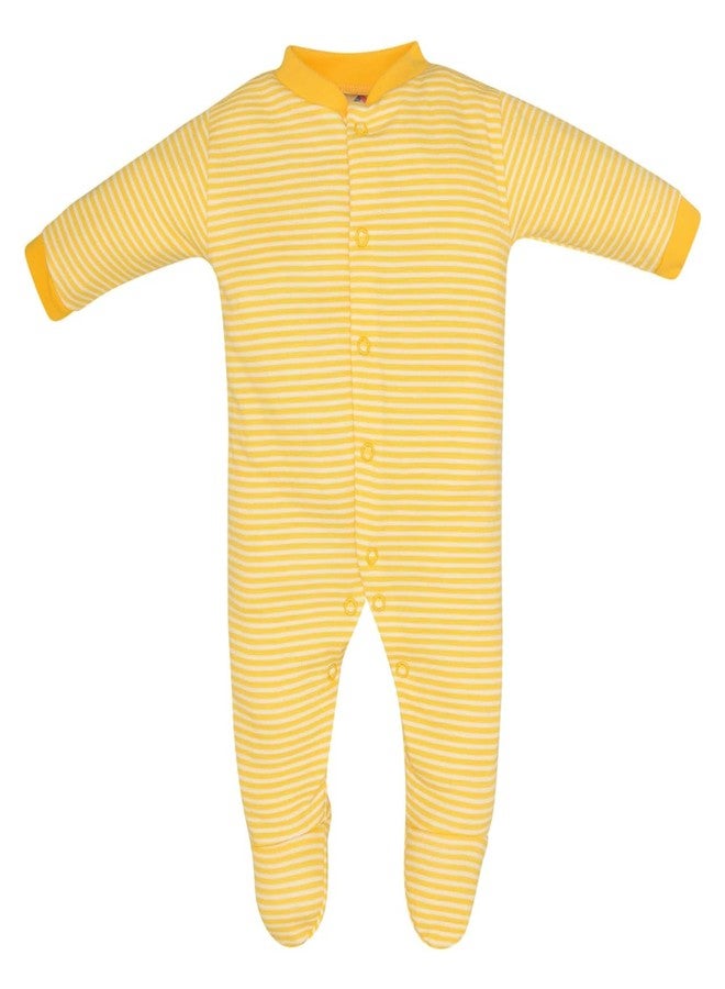Magic Town® 100% Hosiery Cotton Unisex Romper for Kids and Infants Set of 3 (Yellow) (New Born) - Image 3