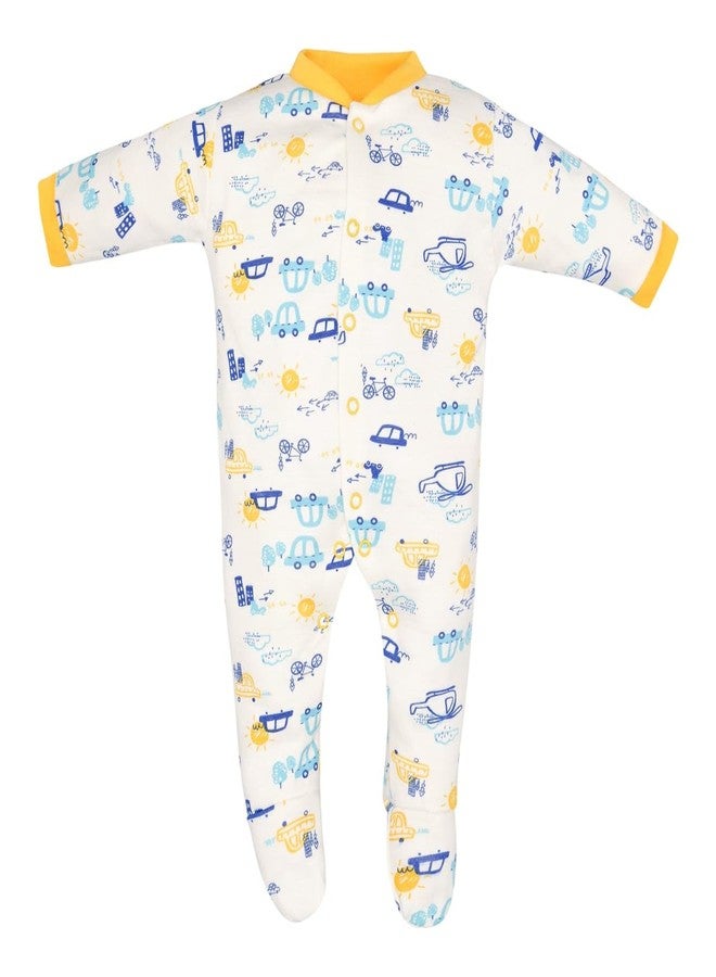 Magic Town® 100% Hosiery Cotton Unisex Romper for Kids and Infants Set of 3 (Yellow) (New Born) - Image 2