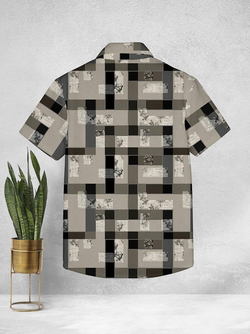 HELLCAT Trendy Regular Fit Printed Causal Half Sleeve Shirt for Boys Black2 15-16 Years - Image 3