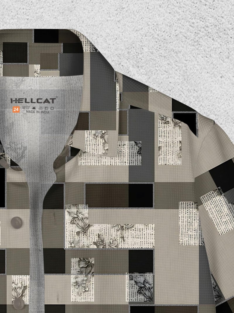 HELLCAT Trendy Regular Fit Printed Causal Half Sleeve Shirt for Boys Black2 15-16 Years - Image 4