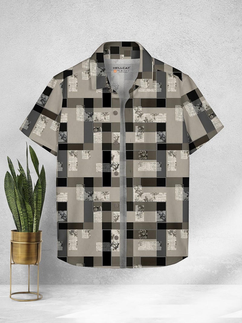 HELLCAT Trendy Regular Fit Printed Causal Half Sleeve Shirt for Boys Black2 15-16 Years - Image 2
