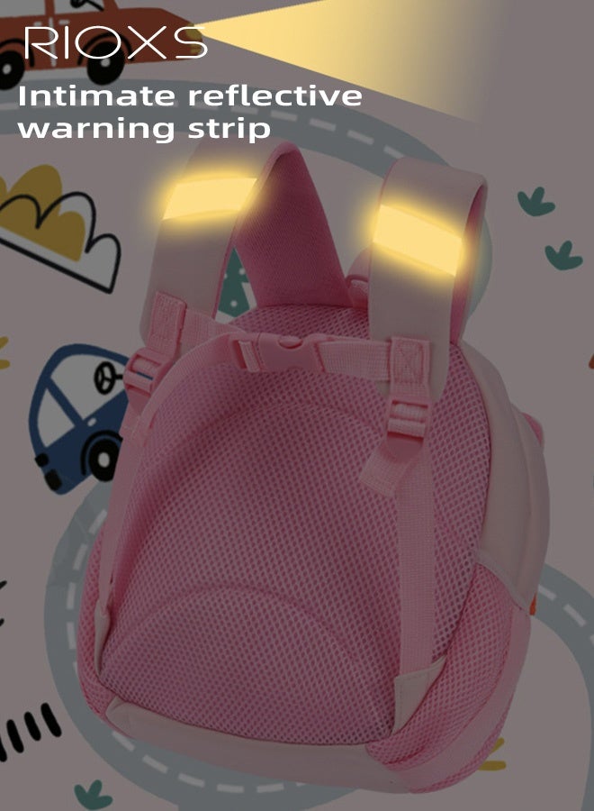 RIOXS Toddler Girls School Bag, Animal Rabbit 3D Cartoon Mini Backpack with Adjustable Padded Shoulder Straps, Lightweight Waterproof Kindergarten Schoolbag for Baby Girls, Ergonomic Preschool Backpack, 2-8 Years Daypack Mini Travel Bag, Perfect for School, Weekend Get-away, Biking, Camping, Pink - Image 4