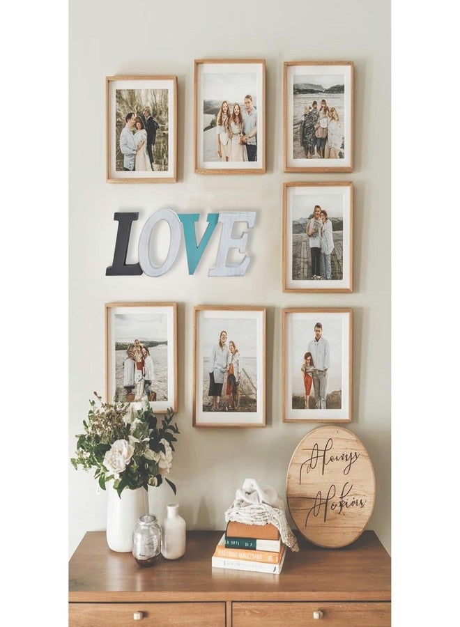 EXQUIDECA Love Wood Signs in Grey Teal White Multicolor - Farmhouse Rustic Freestanding Letter Decor for Shelf Mantel - 3D Thick Retro Aqua Love Wooden Letters Wall Mounted 16x5 Inches - Image 3