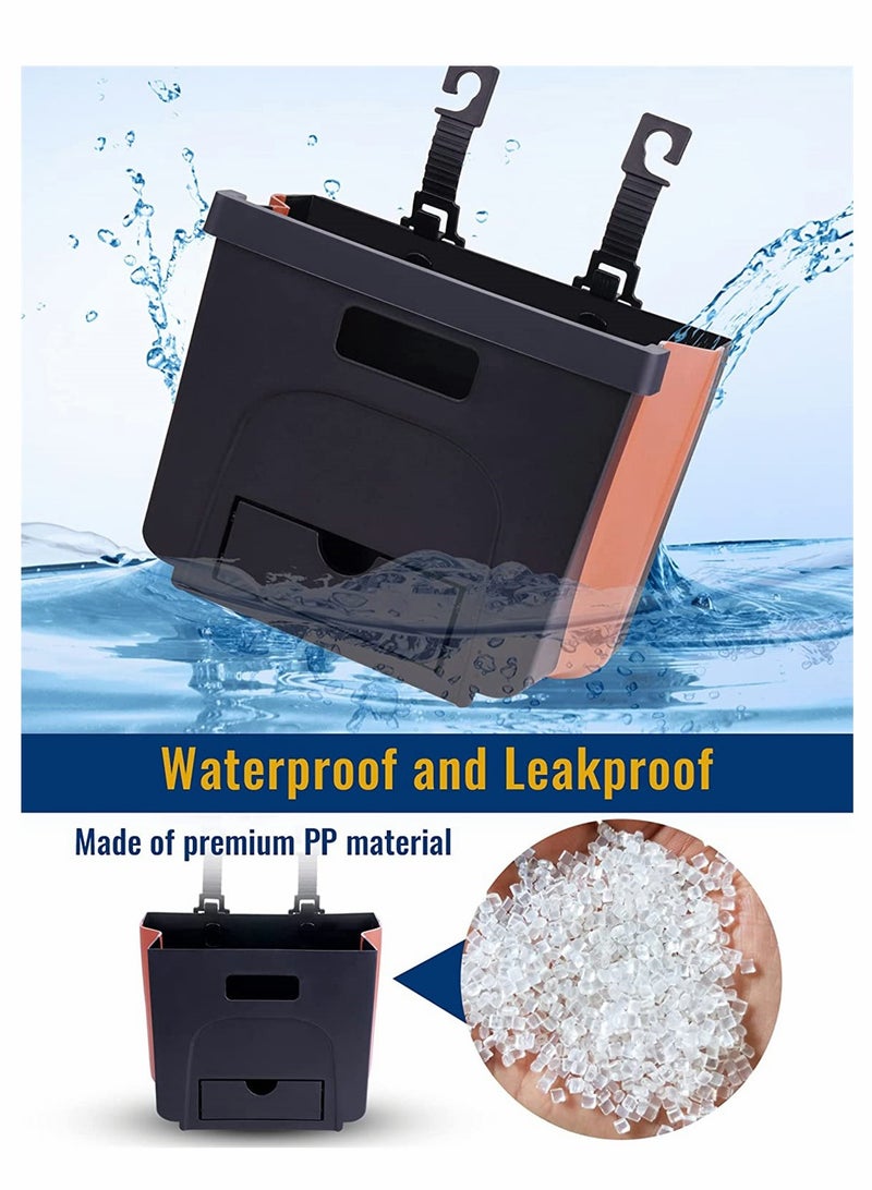 سلة مهملات سيارة محمولة مقاومة للماء قابلة للطي مع مشبك للمقاعد الأمامية والخلفية حل تخزين أنيق - Image 4