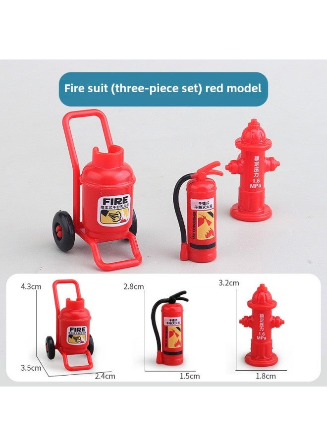 Loquat Speed Bump Traffic Light Parking Garage Road Cone Car Model Toy Scene Ornaments Signs License Plate Underground-Color:Fire Three-piece Set - Image 1