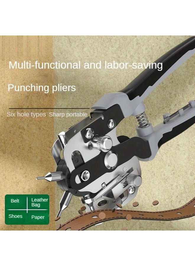 كماشة متعددة الاستخدامات لثقب ستة فتحات، أداة يدوية متينة لأعمال الحرف اليدوية DIY - Image 3