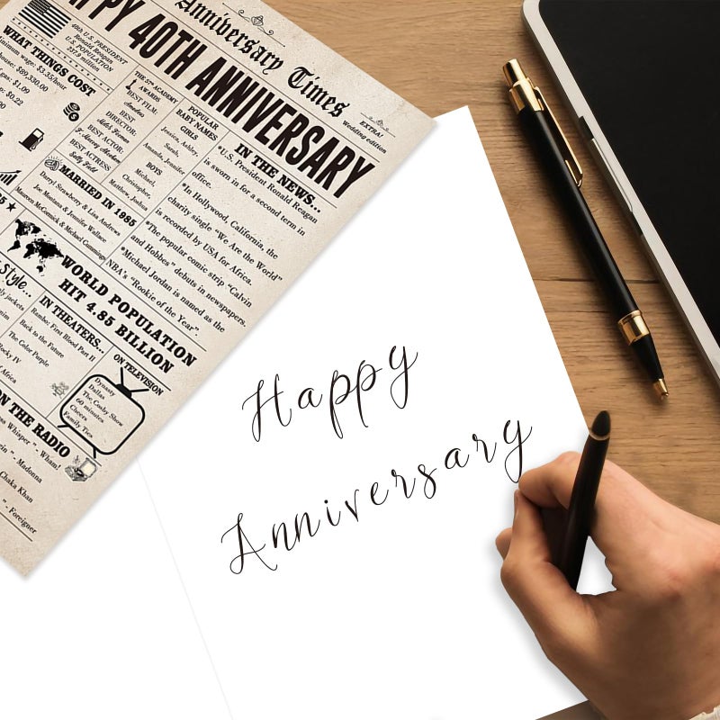 Fancylucky Jumbo 40Th Anniversary Cards Gifts For Women Men  Big 40 Year Anniversary Card Gift For Wife Husband  Ruby Wedding Card  Romantic 40Th Wedding Anniversary Decorations For Parents - Image 4