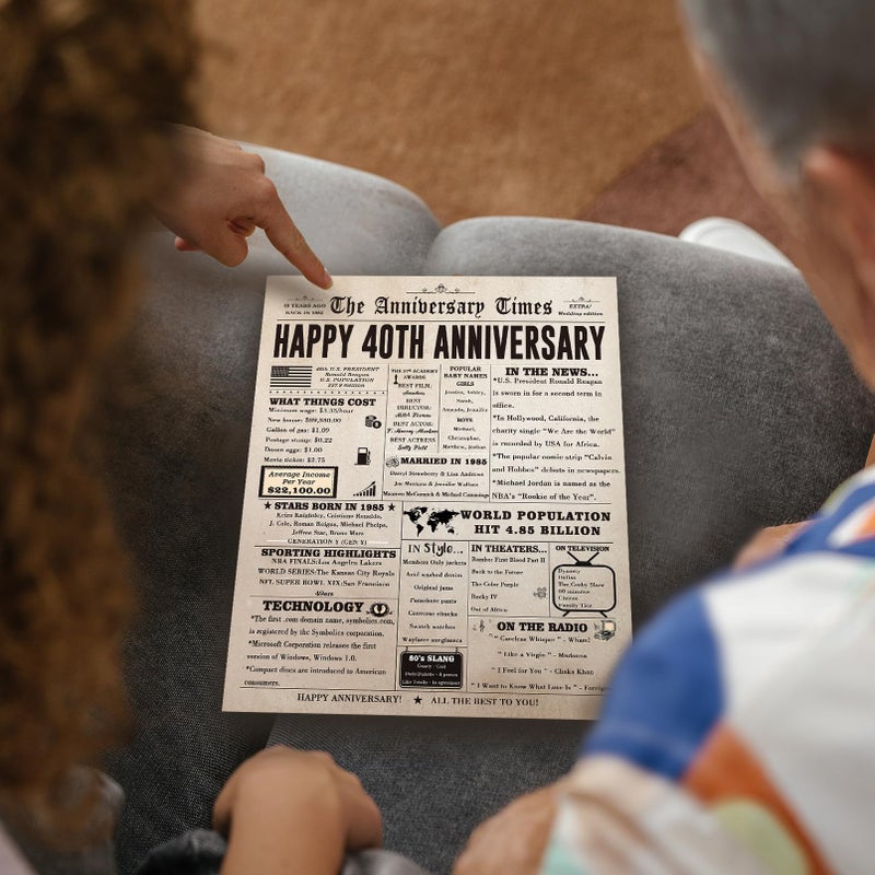 Fancylucky Jumbo 40Th Anniversary Cards Gifts For Women Men  Big 40 Year Anniversary Card Gift For Wife Husband  Ruby Wedding Card  Romantic 40Th Wedding Anniversary Decorations For Parents - Image 5