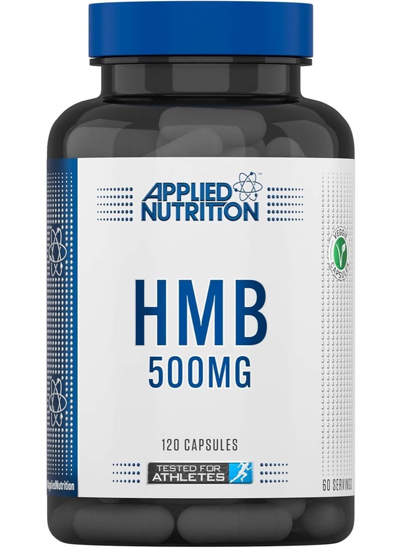 Applied Nutrition HMB Supplement - HMB 500mg Capsules, Metabolite of Leucine, for Muscle Growth & Repair (120 Capsules - 60 Servings)