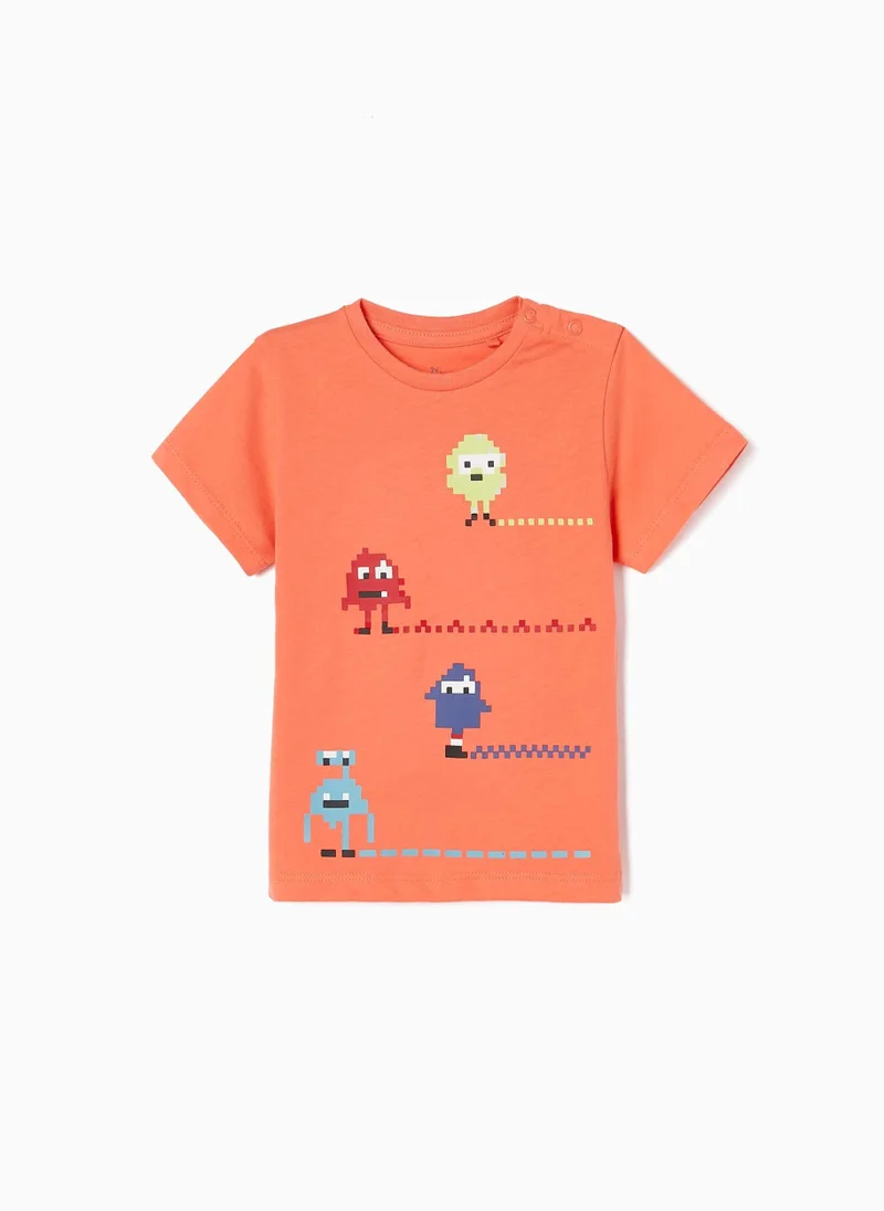 زيبي Cotton T-shirt for Baby Boys 'Gaming', Orange