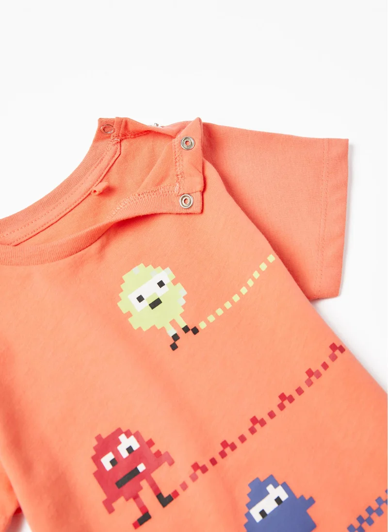 زيبي Cotton T-shirt for Baby Boys 'Gaming', Orange
