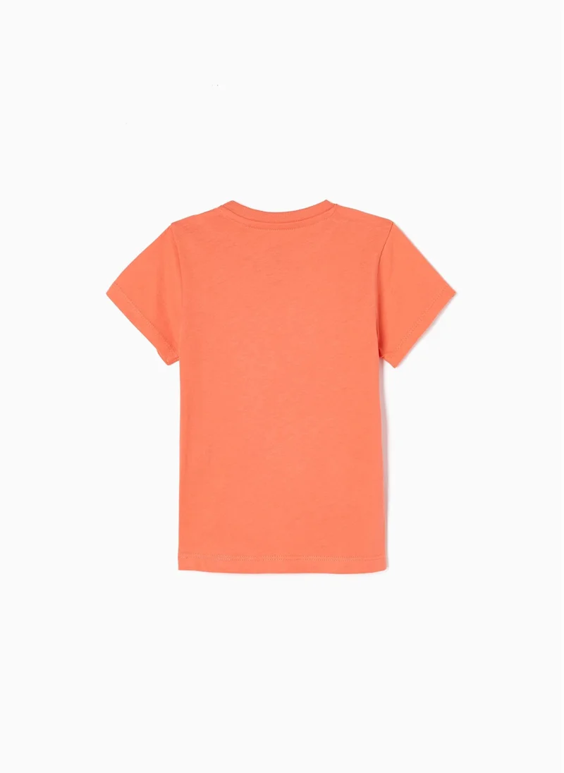 زيبي Cotton T-shirt for Baby Boys 'Gaming', Orange