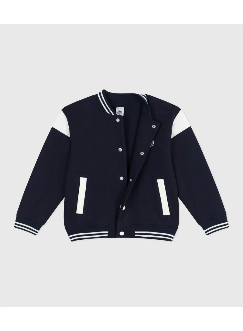 Petit Bateau Children's varsity-style jacket in plain cotton