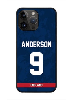 Rugged Black Edge Case iPhone 14 Pro Max, Slim fit Soft Case Flexible Rubber Edges Thin Cover - Player Name - James Anderson, Jersey Number- 9