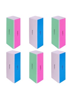 GigaGround 4 Way Nail Buffer Block (6 pcs), Nail Shine Buffers Blocks Files for Natural and Acrylic Nails Smoother Buffing Block Polisher Fingernail File Buffer 120/240/600/3000 Grit for Buffing Shinning  - Image 1