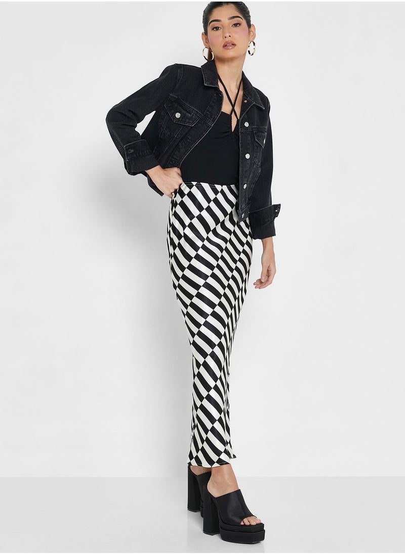 TOPSHOP - Printed High Waist Maxi Skirt - Image 1
