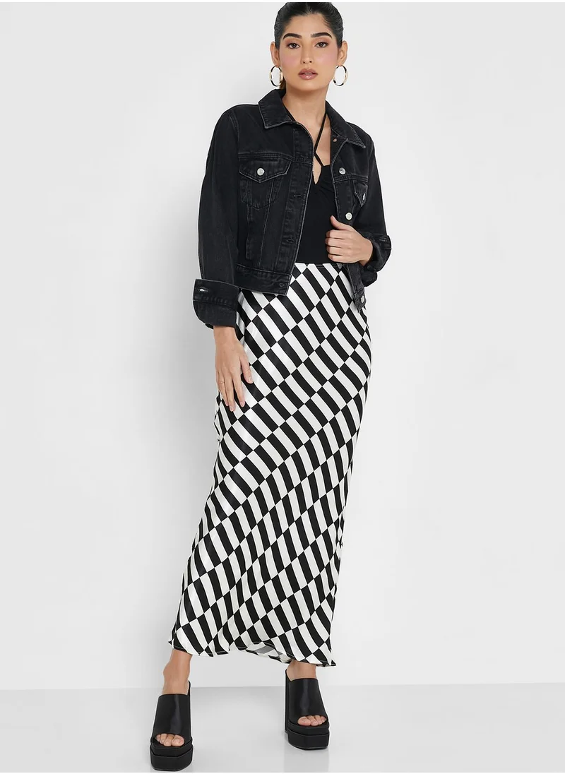 TOPSHOP Printed High Waist Maxi Skirt