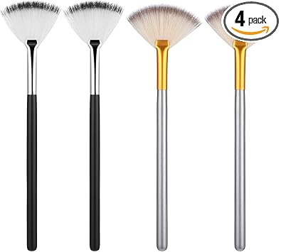 JIYIN JIYIN 4 Pcs Facial Brushes Fan Mask Brushes Face Mask Brush Soft Facial Applicator Brushes Tools for Peel Glycolic Mask Esthetician Makeup Brush  - Image 1