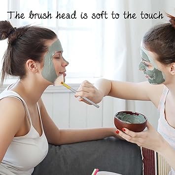 JIYIN JIYIN 4 Pcs Facial Brushes Fan Mask Brushes Face Mask Brush Soft Facial Applicator Brushes Tools for Peel Glycolic Mask Esthetician Makeup Brush  - Image 4