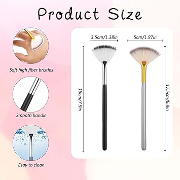 JIYIN JIYIN 4 Pcs Facial Brushes Fan Mask Brushes Face Mask Brush Soft Facial Applicator Brushes Tools for Peel Glycolic Mask Esthetician Makeup Brush  - Image 2